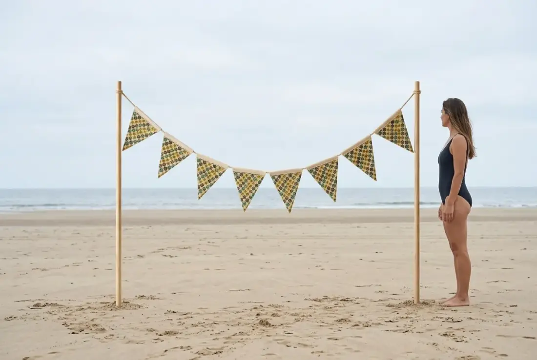 Bloom Bunting, 3 m next to an adult for size
