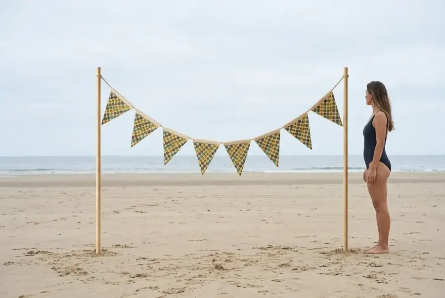 Bloom Bunting, 3 m next to an adult for size