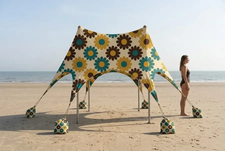 Bloom Family Shade next to an adult for size