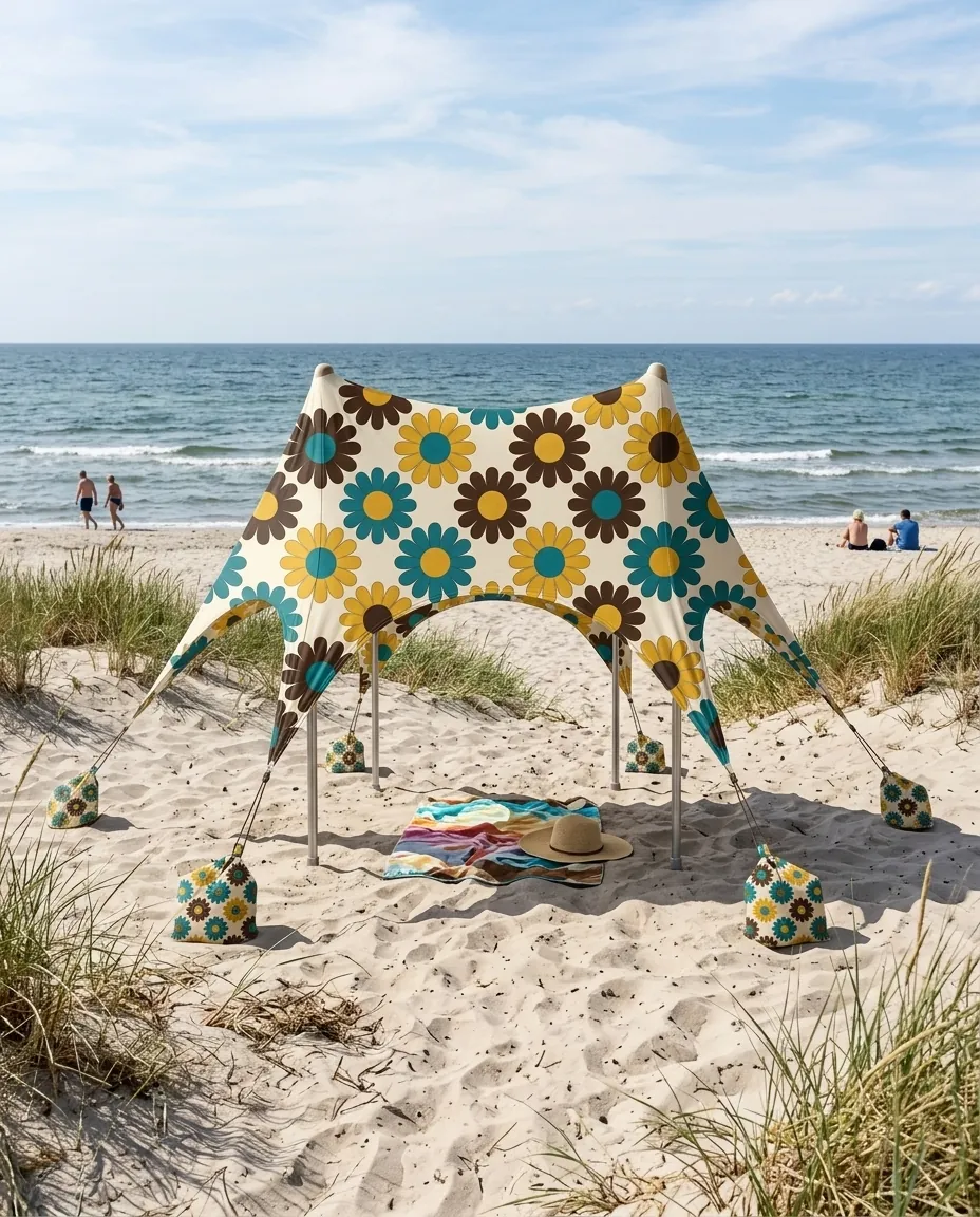 Bloom Family Shade set up on the beach