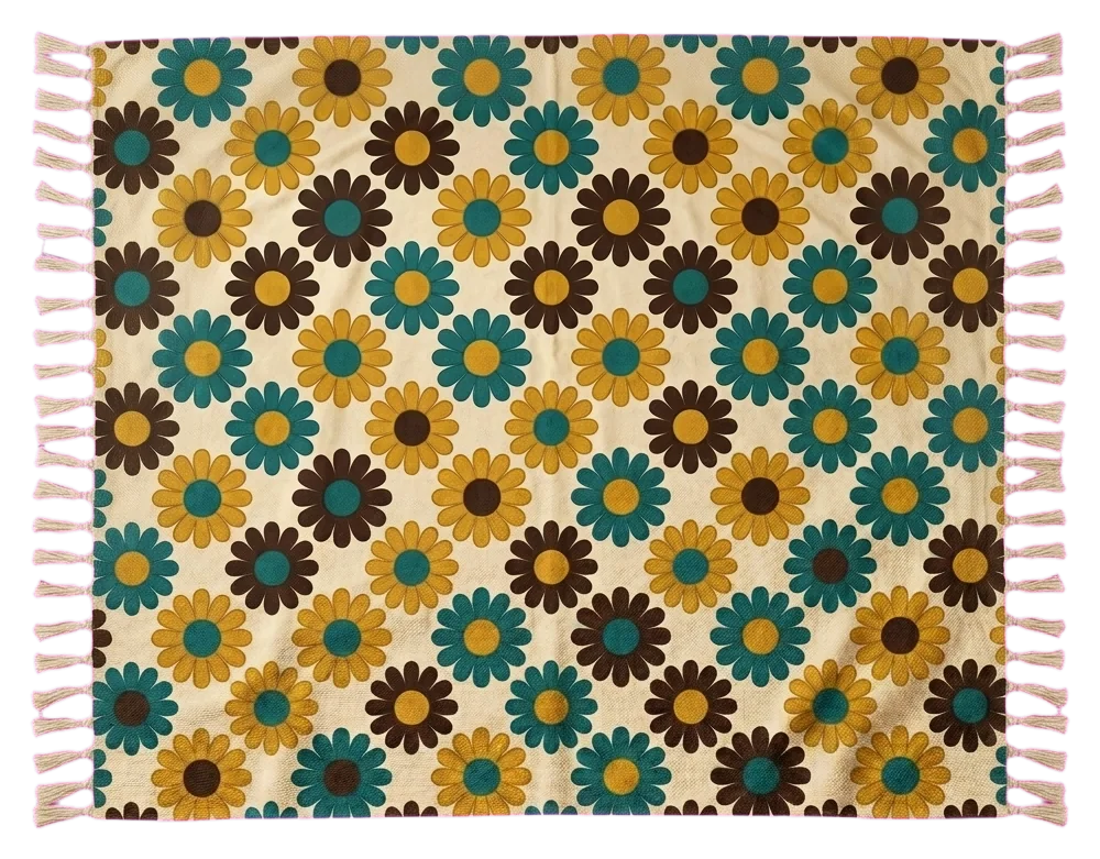 Bloom Fringe Blanket, seen from above