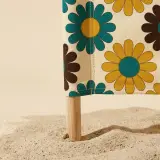 Bloom Seat Windbreak, close-up of the print and stitching