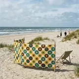 Bloom Seat Windbreak set up on the beach