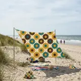 Bloom Shade Sail set up on the beach