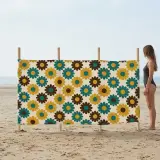 Bloom Windbreak, 4 Poles next to an adult for size