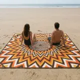Helios Beach Blanket next to an adult for size