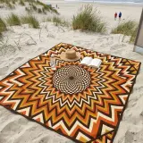 Helios Beach Blanket set up on the beach