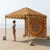 Helios Cabana Shade next to an adult for size