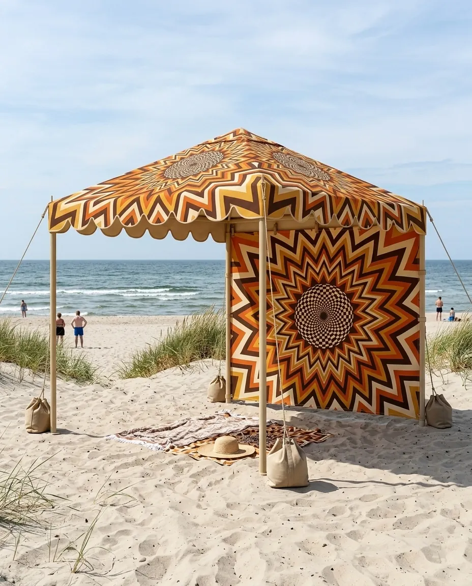 Helios Cabana Shade set up on the beach