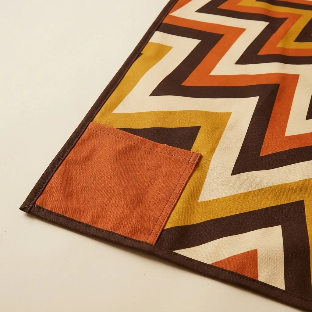 Helios Oversized Blanket, close-up of the print and stitching
