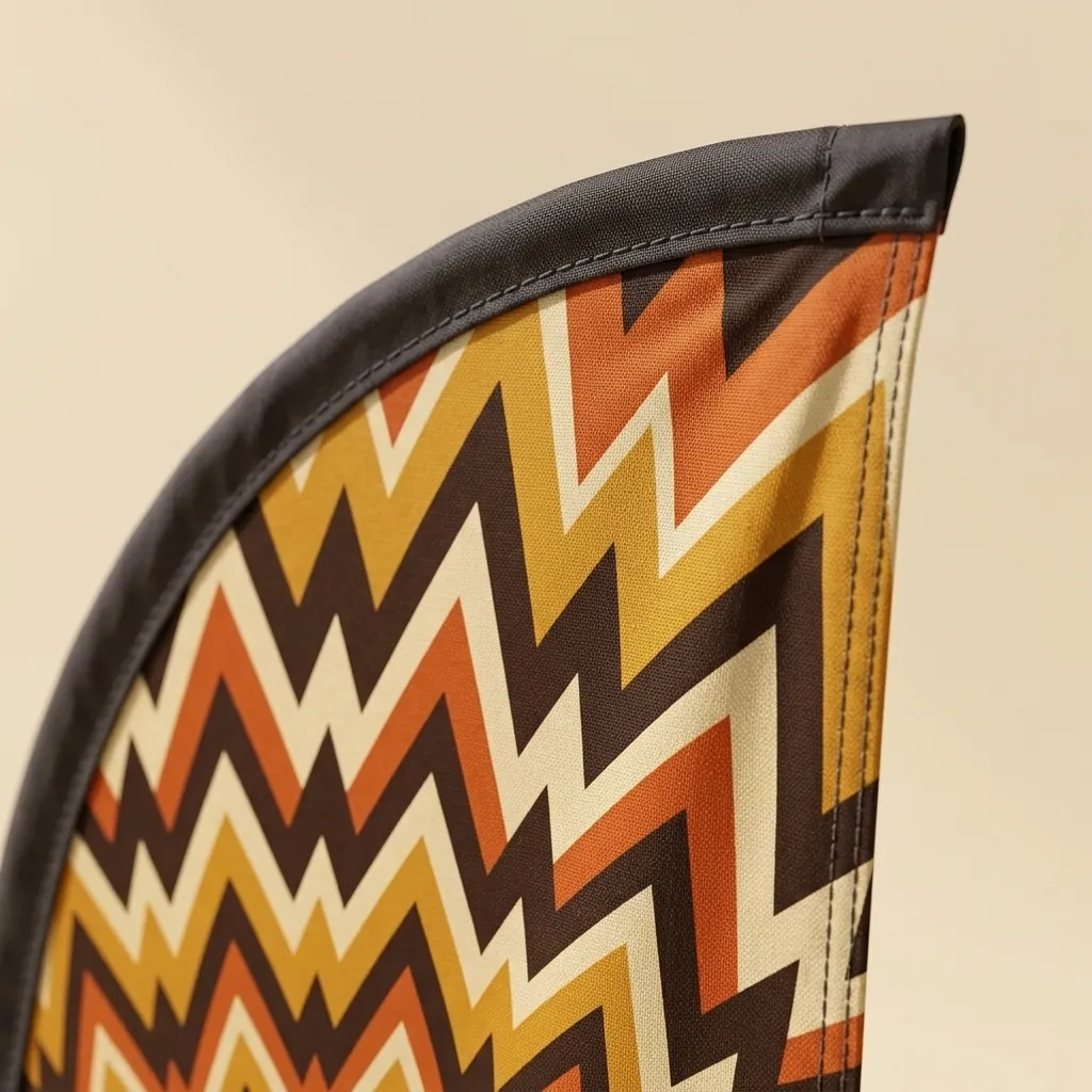 Helios Teardrop Flag, close-up of the print and stitching