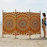 Helios Windbreak, 4 Poles next to an adult for size