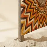 Helios Windbreak, 6 Poles, close-up of the print and stitching
