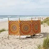 Helios Windbreak, 6 Poles set up on the beach
