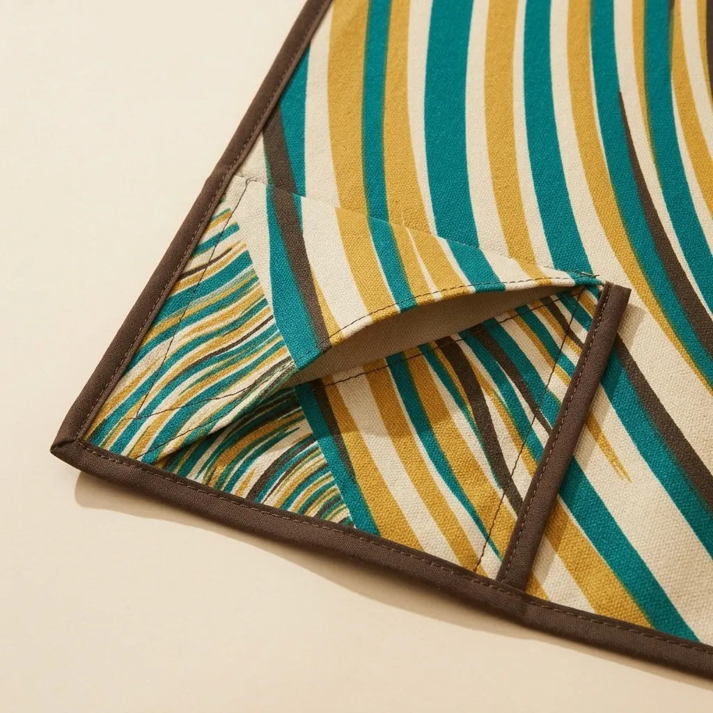 Ripple Beach Blanket, close-up of the print and stitching