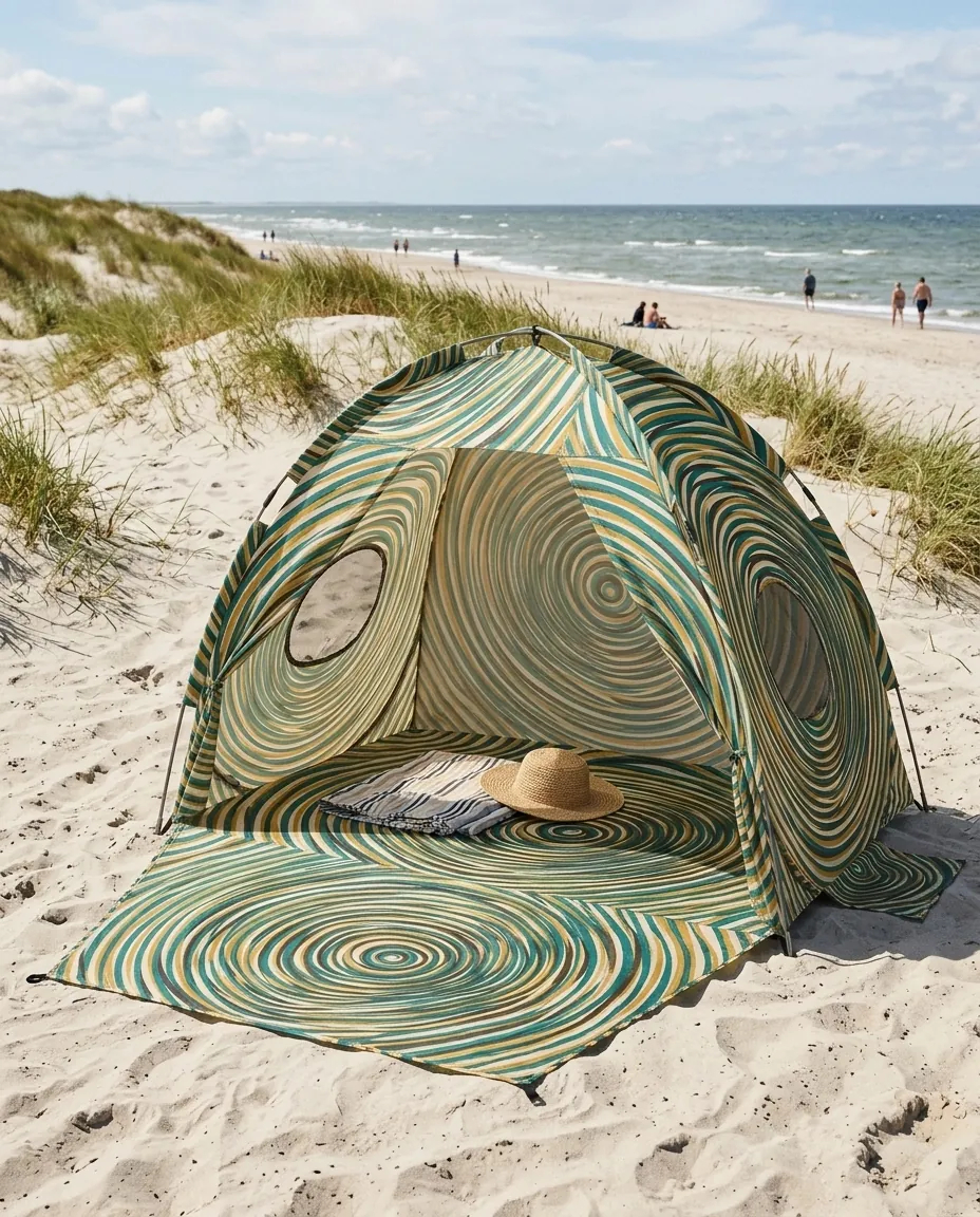 Ripple Beach Shelter set up on the beach