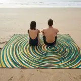 Ripple Roll-Up Mat next to an adult for size