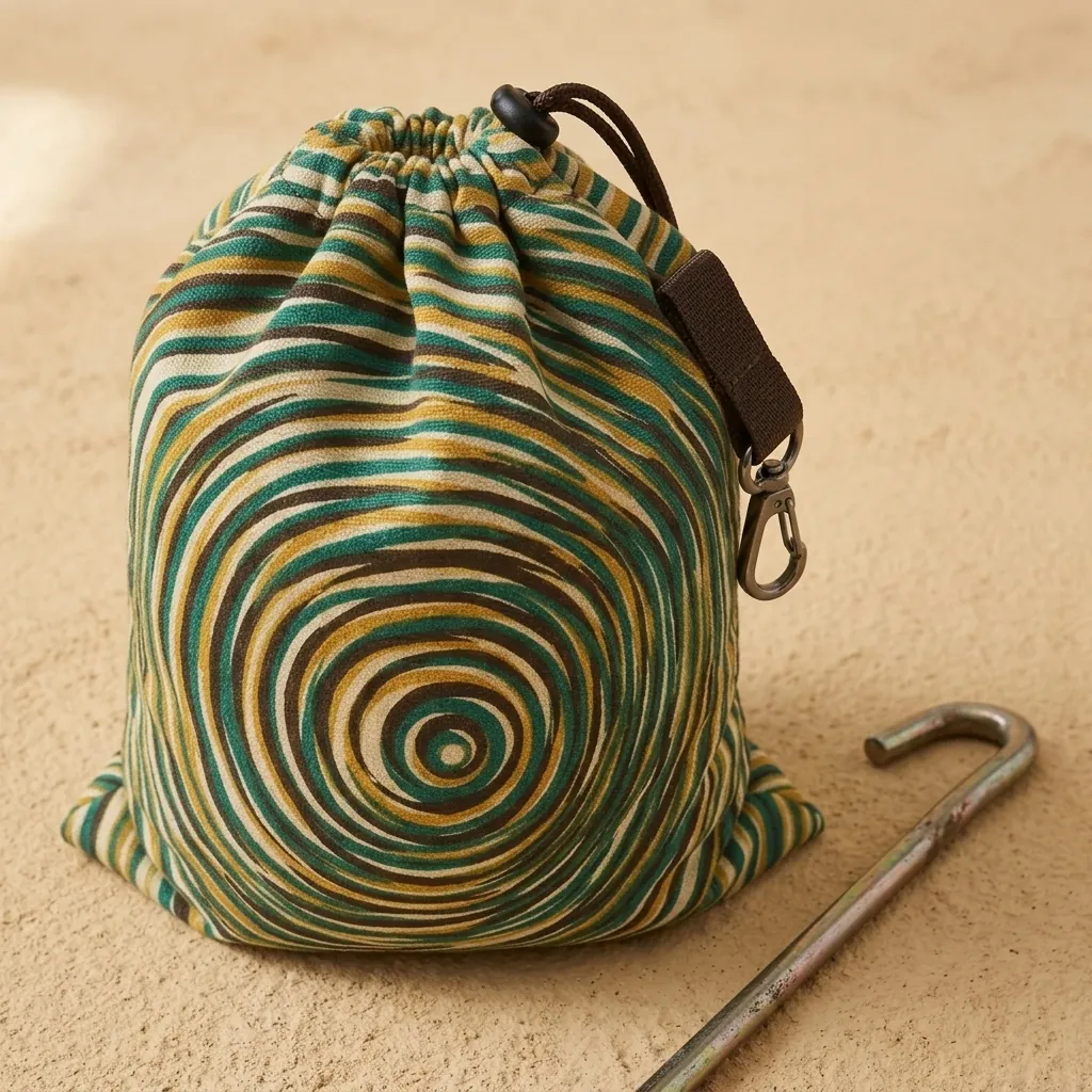 Ripple Sandbag Set of 4, close-up of the print and stitching