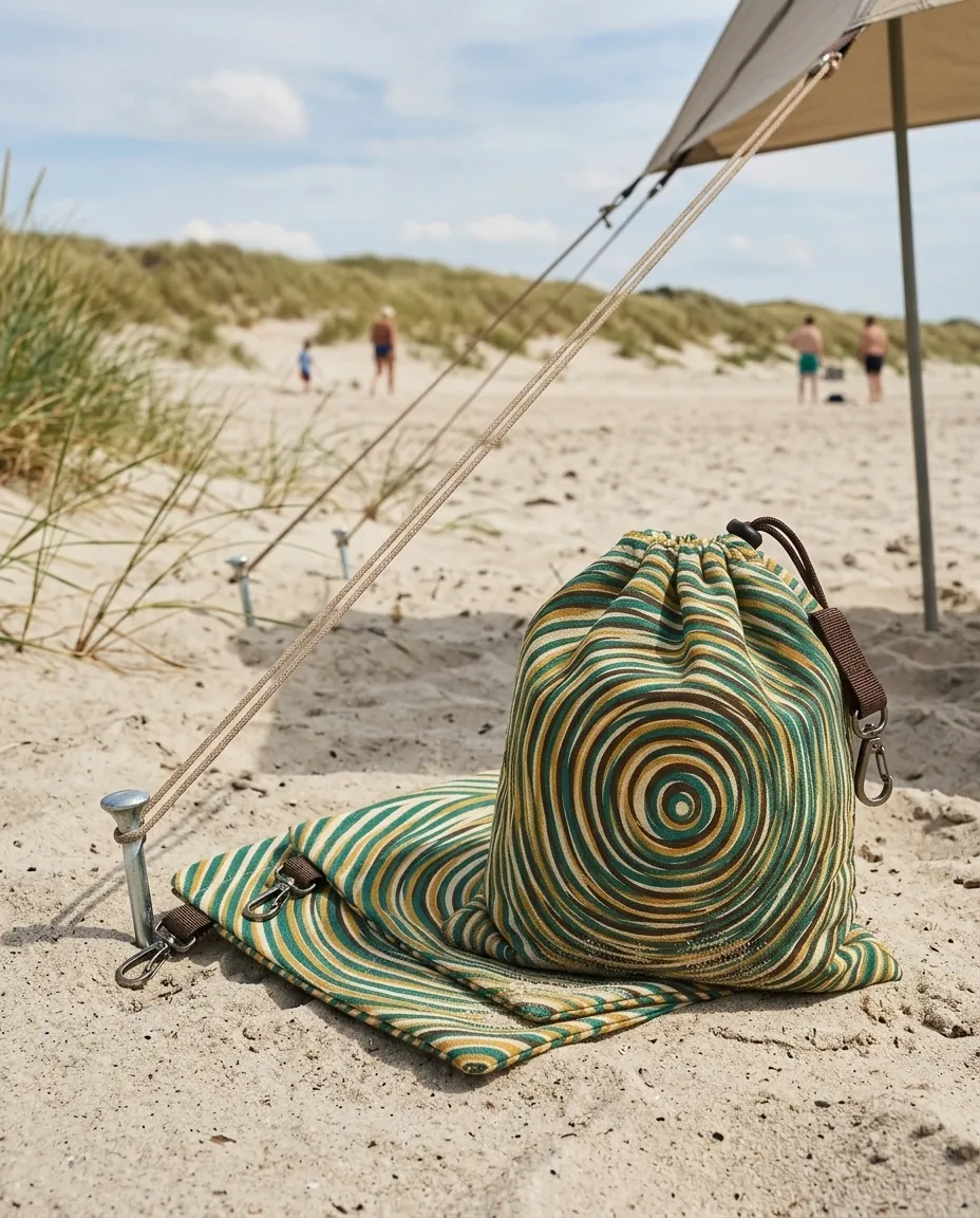 Ripple Sandbag Set of 4 set up on the beach