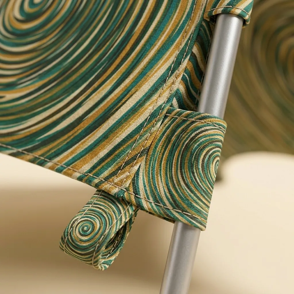 Ripple Stretch Shade, close-up of the print and stitching
