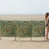 Ripple Windbreak, 3 Poles next to an adult for size