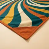 Spiral Beach Blanket, close-up of the print and stitching