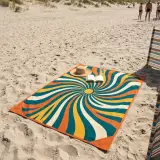 Spiral Beach Blanket set up on the beach