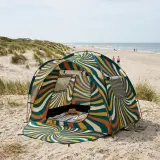 Spiral Dome Beach Tent set up on the beach