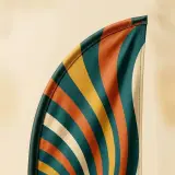 Spiral Feather Flag, close-up of the print and stitching