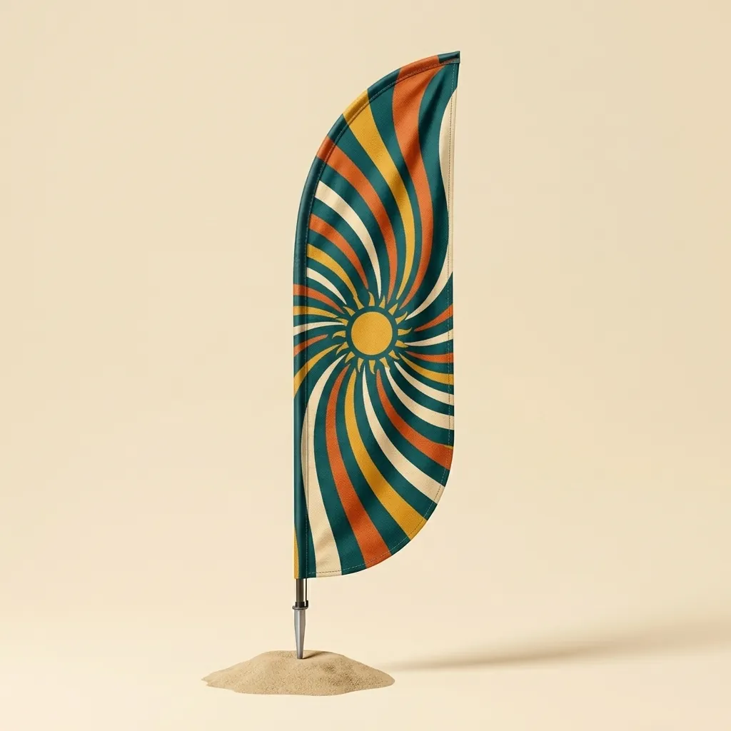 Spiral Feather Flag, studio photo