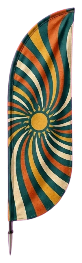 Spiral Feather Flag, seen from above