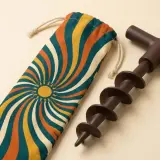 Spiral Sand Anchor Pair, close-up of the print and stitching