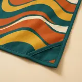 Swell Beach Blanket, close-up of the print and stitching