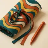 Swell Peg & Mallet Kit, close-up of the print and stitching