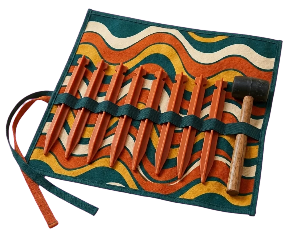Swell Peg & Mallet Kit, seen from above