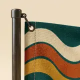 Swell Swallowtail Flag, close-up of the print and stitching