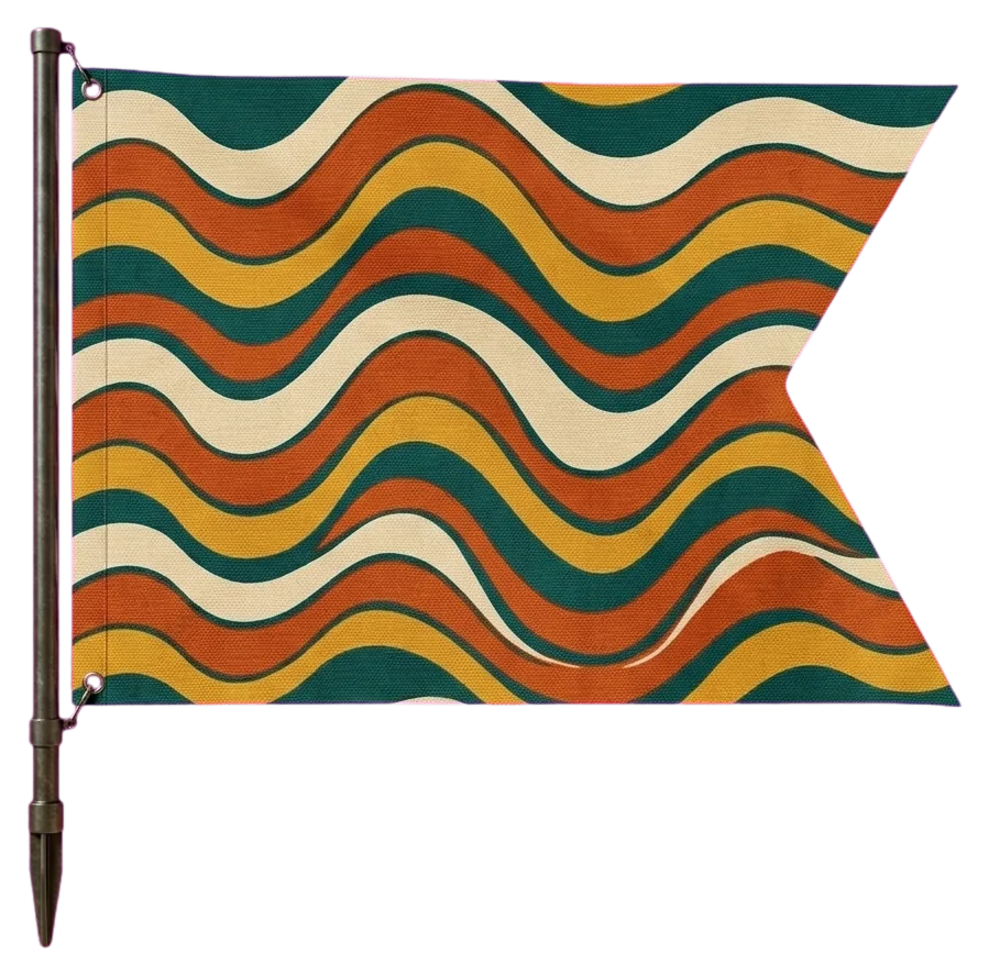 Swell Swallowtail Flag, seen from above