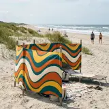 Swell Windbreak, 4 Poles set up on the beach
