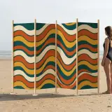 Swell Windbreak, 5 Poles next to an adult for size