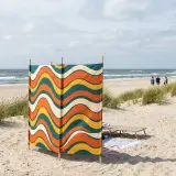 Swell Windbreak, 5 Poles set up on the beach