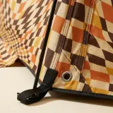 Warp Beach Shelter, close-up of the print and stitching