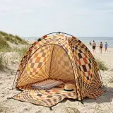 Warp Beach Shelter set up on the beach
