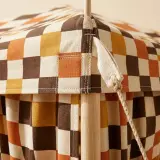 Warp Cabana, close-up of the print and stitching