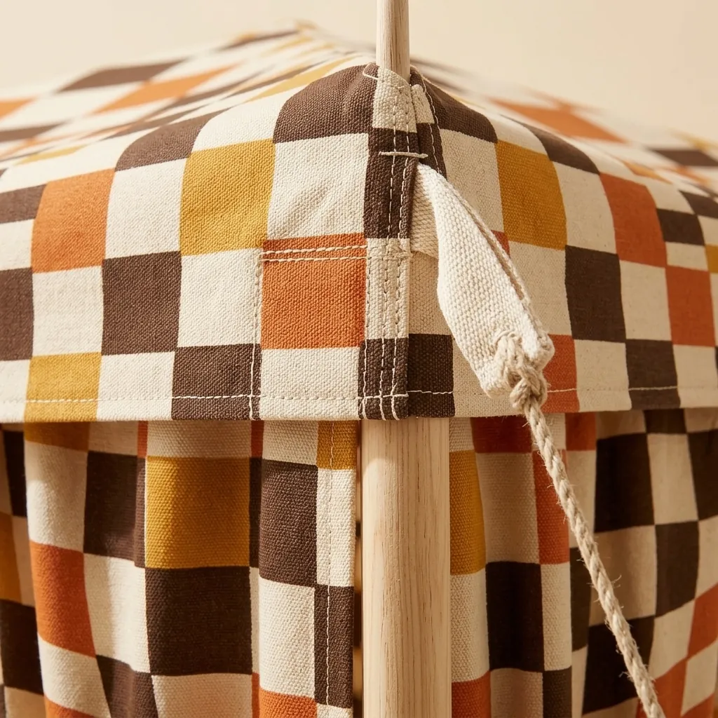 Warp Cabana, close-up of the print and stitching