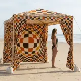 Warp Cabana next to an adult for size