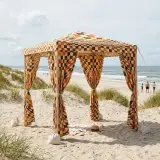 Warp Cabana set up on the beach