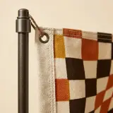 Warp Camp Flag, close-up of the print and stitching