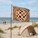 Warp Camp Flag set up on the beach