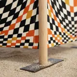 Warp Windbreak, 4 Poles, close-up of the print and stitching