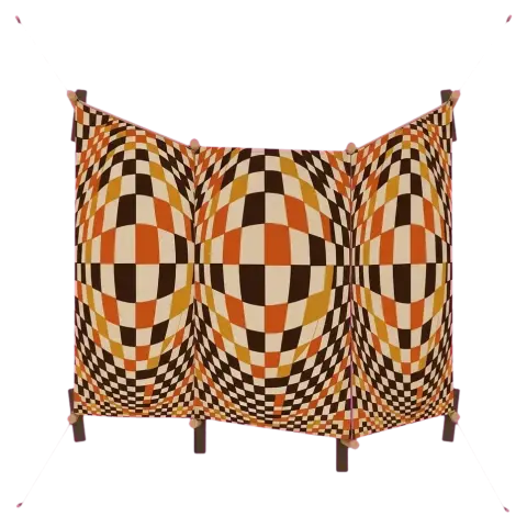 Warp Windbreak, 4 Poles, seen from above